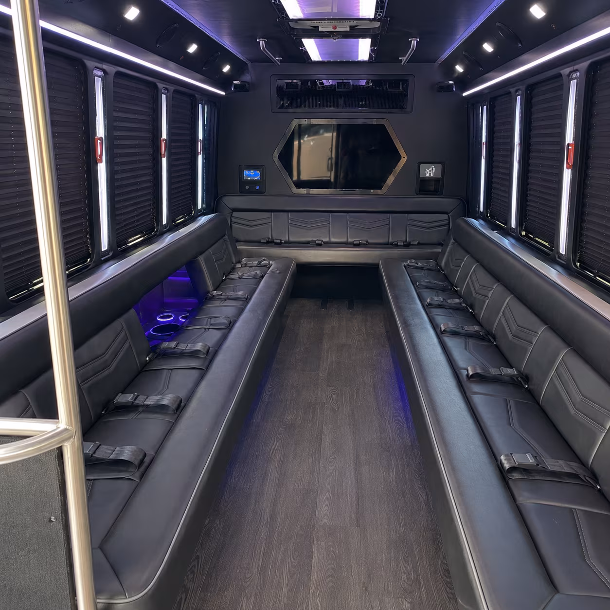ofallon 18 passenger party bus interior