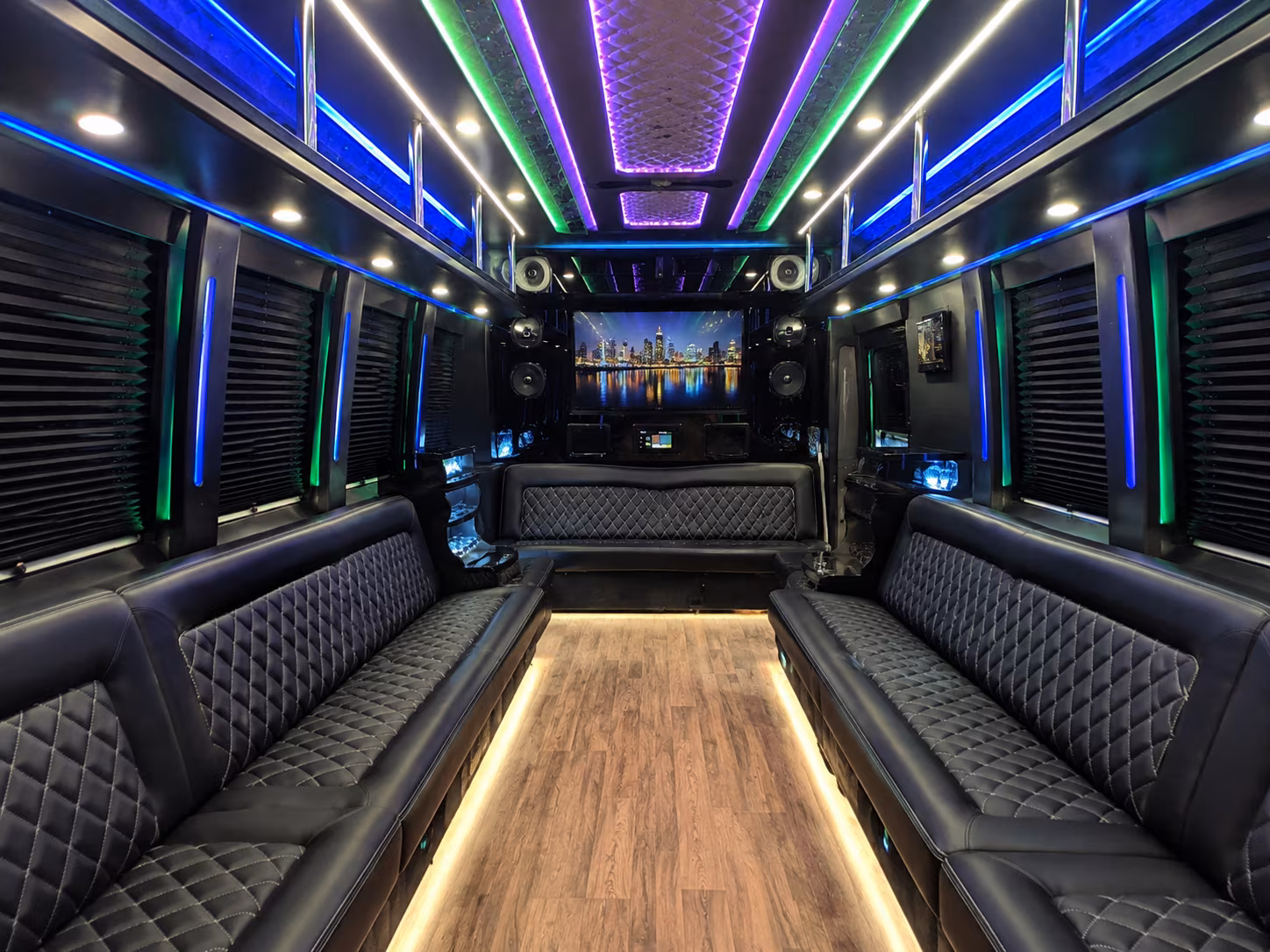 ofallon 25 passenger party bus interior