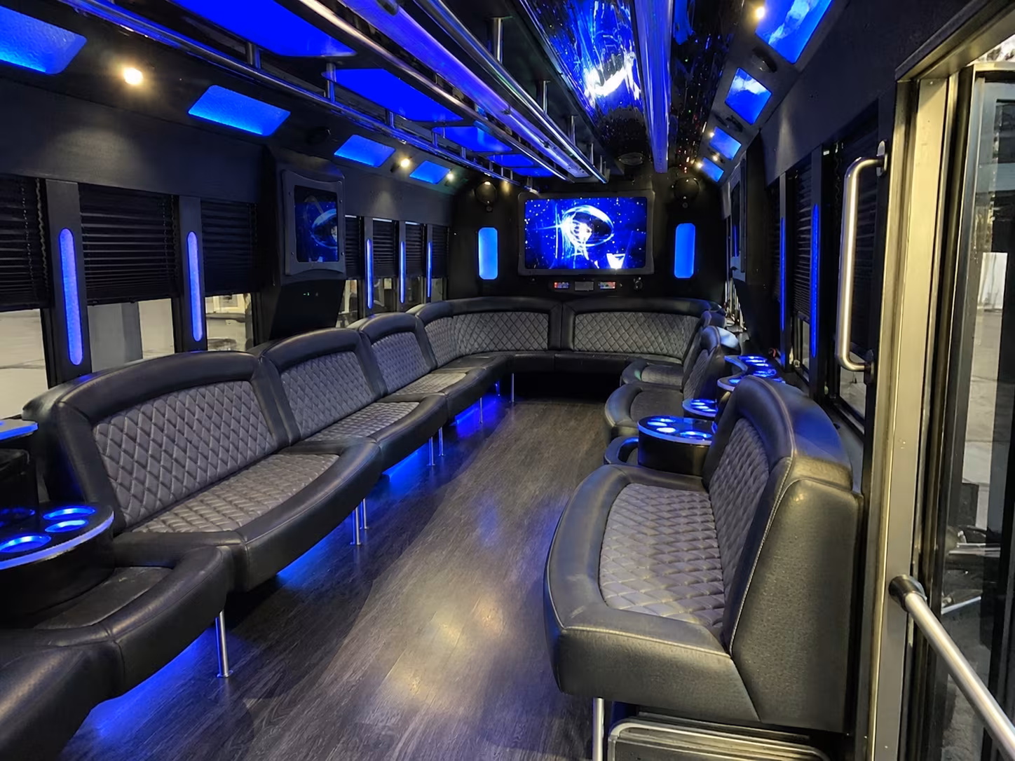 ofallon 28 passenger party bus interior